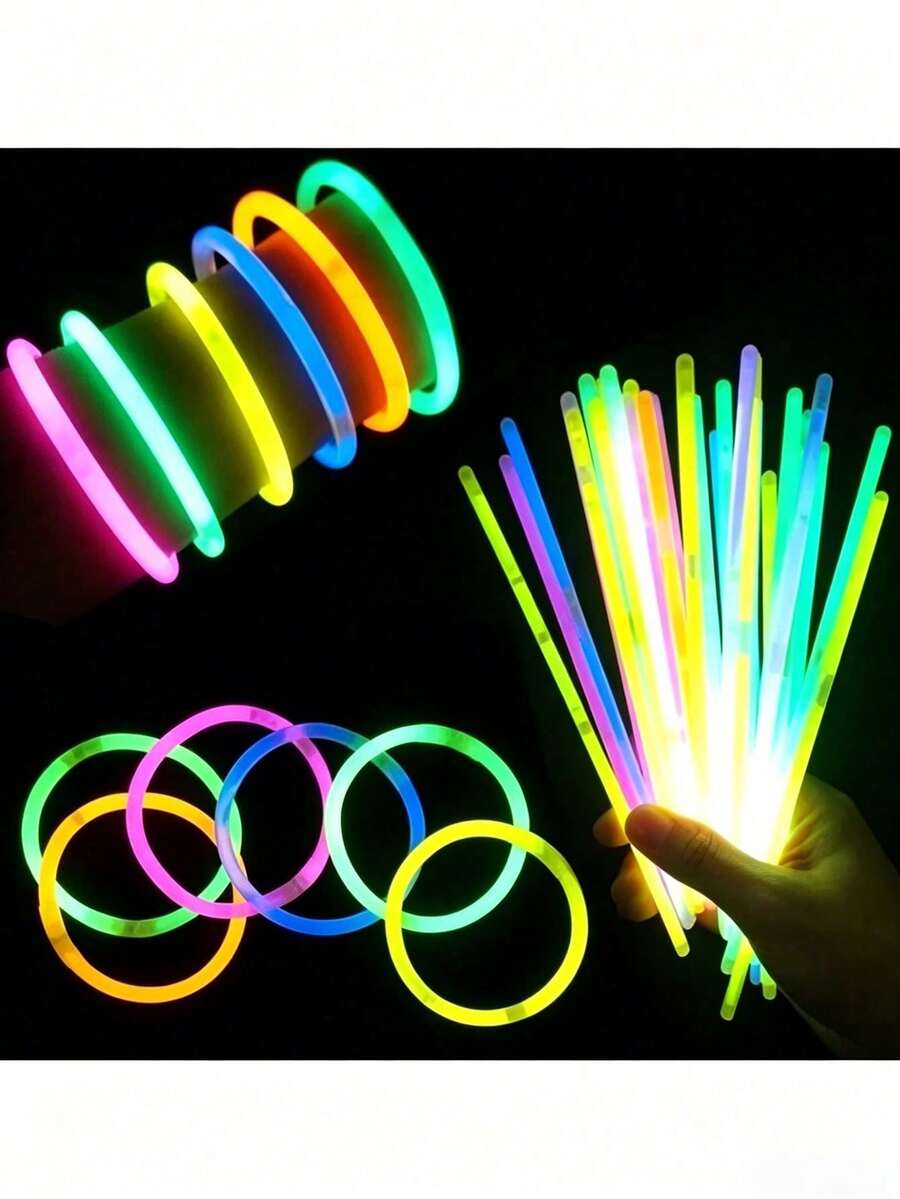 100/50/20pcs Glow Stick Bracelets & Necklaces, Multi-Color Luminous Sticks For Party, Wedding, Concert, DIY Glow Bracelets, Party Decorations & Music Festival Supplies - View 1