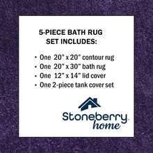 LTW6 Stoneberry Home Plush 5-Piece Bath Rug Set, Soft, Non-Slip Bathroom Rugs, Absorbent And Quick-Drying Bath, Lid Cover, & Covers, Plum - Plum - 查看 6