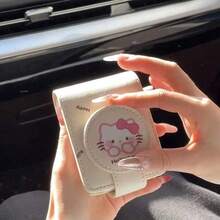 SANRIO Hello Kitty 唇膏收纳袋带镜子 - 可爱旅行收纳包，毕业和友谊礼物，可折叠设计，印有可爱图案，理想的化妆品收纳盒，唇膏架 | 趣味配件 | 耐用拉链封口，适用于 Hello Kitty 配件 - 彩色 - 查看 6
