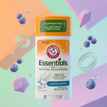 Arm & Hammer Essentials Juniper Berry Natural Stick Deodorant Aluminum-Free & 24H Odor 2.5 Oz Pack Of 10 - 多樣化香型 - 查看 3