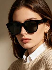 Kính mắt thời trang vuông cổ điển dành cho nam, gọng acetate đen sang trọng, tròng màu xám đậm, chống tia UV, kính râm thời trang GUCCI GG1857SK-001 55 - màu đen - Xem 1