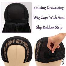 可调节假发帽套装，配有防滑松紧带，透气U型网状假发帽，半拼接设计，带硅胶条，适用于蕾丝前额假发和闭合式假发，全天佩戴稳固。 - 查看 8