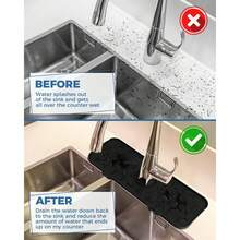 1pc Thickened Silicone Faucet Drip Catcher Mat, Faucet Splash Guard, Absorbent Drain Pad - Thickened Durable, For Kitchen And Bathroom Sinks, Silicone Soap Dish With Drain Holes - Splash Proof, For Kitchen And Bathroom Sink Countertops, Home Decor, Kitchen Accessories - Multicolor - View 8