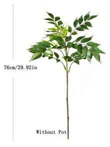 76/140cm Artificial Tropical Ficus Tree, Large Southern Bamboo Fake Branches, Plastic Palm Tree, Tall Green Ficus, Suitable For Home Decor, Gardening, Office, Potted Plants (Not Included) - Green - View 9