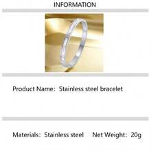 1 pieza Pulsera de acero inoxidable para mujer, color dorado/plateado con diseño de concha incrustada de rhinestone, brazalete minimalista y de moda con cierre, mejor regalo para la madre, adecuado para viajar - forma de huevo - Ver 12