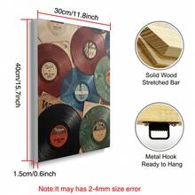 Set Of 1 Vintage Record Canvas Wall Art | Eclectic Retro Music Poster | Vinyl Print For Living Room Bedroom,Frameless/Framed - A - View 13