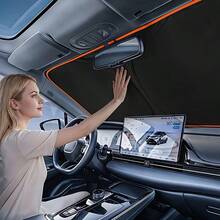 Tấm che nắng chống nóng di động mới năm 2026, tấm che nắng ô tô nguyên khối, tấm che nắng kính chắn gió bằng titan bạc dày hơn được nâng cấp, được thiết kế đặc biệt cho ô tô, chắn nắng hiệu quả, dễ lắp đặt, chất liệu cao cấp, thiết thực cho việc lái xe mùa hè, thích hợp cho du lịch và cắm trại, phù hợp với xe sedan, SUV và xe tải. - Nhiều màu - Xem 12
