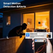 3MP Window Security Camera, Dual-Band 5G & 2.4Ghz Wifi Window Camera, 3MP Window Camera, Ai Starlight Color Night Vision, Human Detection, APP Alert, Easy & Quick Install, 2-Way Audio, 24/7 Recording, Cloud Storage(Subscription Required) - Black and Orange - View 8