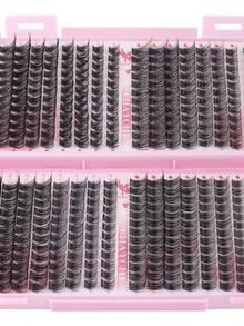 392 einzelne Wimpernbündel, D-förmige Locken, jede mit ihrer eigenen Locke, Durchmesser 10 - 16 Millimeter, selbst herstellbar, mit natürlichem Aussehen und extrem dicht, intelligent, super weich, super leicht, wiederverwendbar, individuell segmentierte künstliche Wimpern, Wimpernverlängerungs-Set, geeignet für Anfänger, geeignet für den täglichen Gebrauch zu Hause oder beim Ausgehen, geeignet für Hochzeiten, Dates, Partys, Musikfestivals und Halloween. - D - Übersicht 7