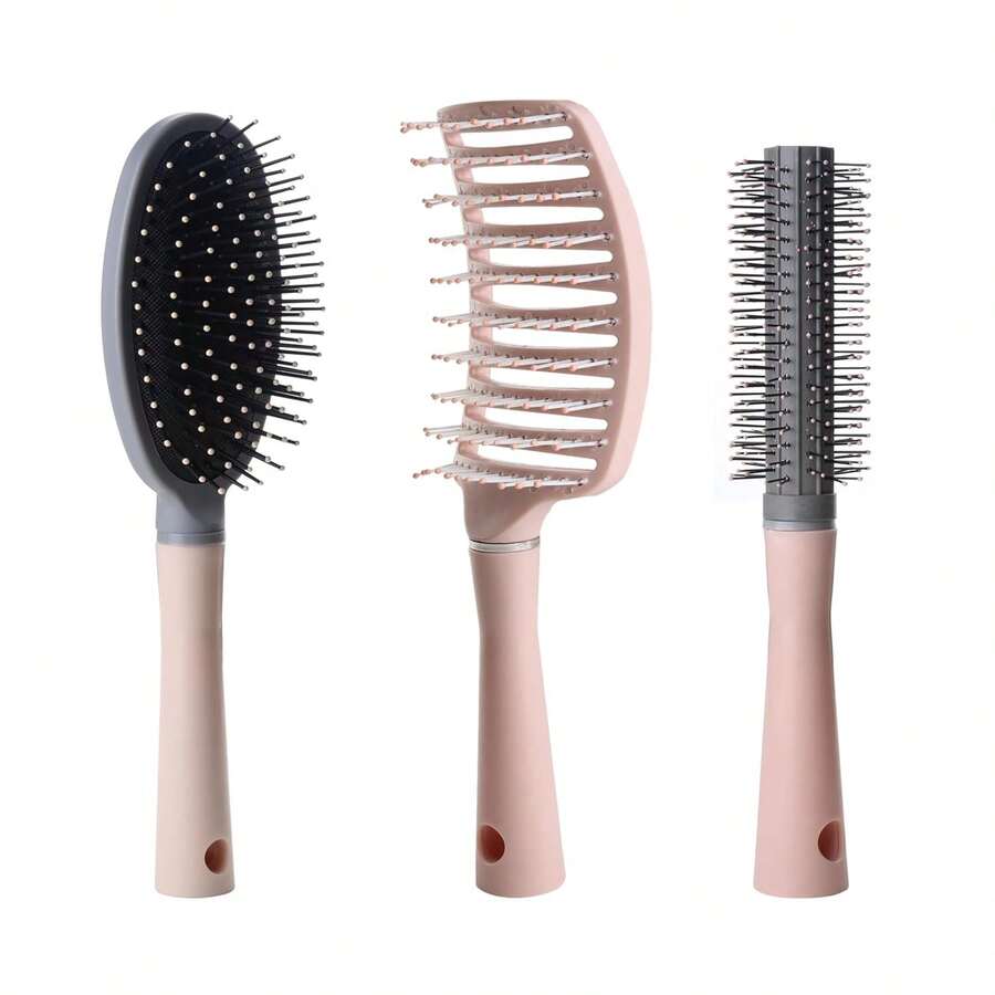 Bộ 3 lược chải tóc khô và ướt, gỡ rối, dành cho tóc xoăn - cong và có lỗ thông hơi, phù hợp cho nữ, nam hoặc trẻ em, giúp sấy khô nhanh hơn, tạo kiểu tóc chuyên nghiệp, lược chải tóc có lỗ thông hơi, gỡ rối tóc xoăn. - Nhiều màu - Xem 1