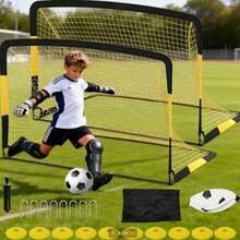 Linlin Stationery Store 6x4 Ft Soccer Goal Set Portable 2-Pack  Up Nets With Ball Pump Cones And Bag Backyard Soccer Equipment Easy Assembly - Yellow - View 7
