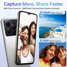 DOOGEE Note 56 Plus Android 16 Smartphone Without Contract, Elegant And Simple Design, 48GB+256GB, 6.56" 90Hz Screen, Octa-Core 4G Mobile Phone, 50MP AI Camera, Dual SIM, Widevine L1, GPS NFC - Obsidian Black - View 6