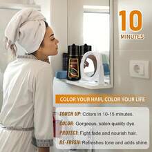 IEMOKODA Color Shampoo Hair Dye 3-IN-1 For Women For All Types Of Hair, Blonde Brown Instant Hair Dye Shampoo 12 Colors Available, Find Your Hair Color Shades, Dark Blonde Hair Care Gifts For Mom Cover 99.99% Gray, 16.9 Fl.Oz. - Dark Wine Red - 查看 4