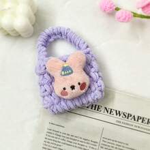 1pc Cute Rabbit Plush Knitted Earphone Storage Case, Bracelet Storage Bag, Handmade Protective Pouch, Anti-Drop Earphone Bag (Girl Version) - Multicolor - View 10