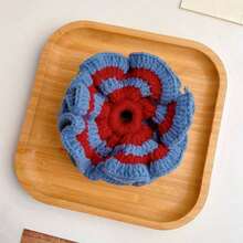 1pc New Handmade Crocheted Heavy-Duty Wool Scrunchie, Stylish And Elegant Ponytail Hair Tie, Bun Hair Tie - 聖誕紅 - 查看 8