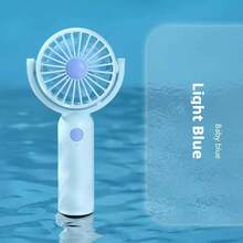 1pc Solid Color Unisex USB Rechargeable Portable Mini Handheld Fan, 100-Speed High Wind Power, Long Battery Life, Summer Cooling, LCD Display For Daily Use - F3 Rotary Fan - View 17