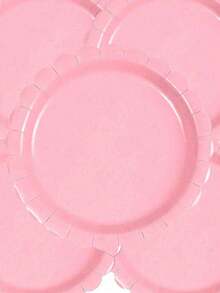 20/10pcs 9-Inch Pink Wavy Disposable Paper Plates, 7-Inch Cake Plates Suitable For Wedding, Baby Shower, Gender Reveal, Bridal, Birthday Party, Dessert Plates - Multicolor - View 4