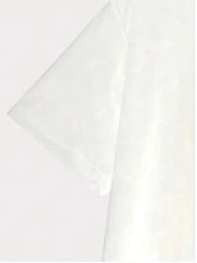Camiseta de manga corta con patrón geométrico minimalista - Blanco - Ver 3
