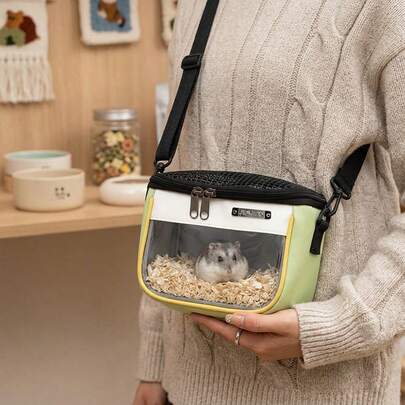 1 chiếc ba lô đeo vai ngoài trời nhỏ dành cho thú cưng, thích hợp cho chim, chuột hamster, sóc và các động vật nhỏ khác, sử dụng được quanh năm, túi đựng thoáng khí, túi xách du lịch ngoài trời tiện dụng.