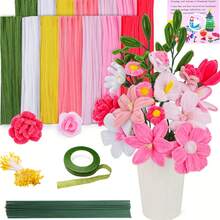 872 Pcs Pink Or Multicolor Chenille Stems Mega Bundle - 7 Vibrant Colors Pipe Cleaners, Bulk Pack For DIY Floral Bouquets, Handmade Crafts & Perfect Valentine's Day Gifts - 872pcs - View 5