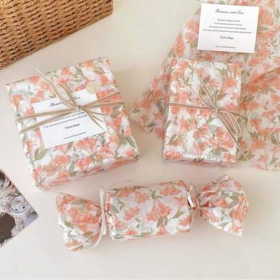 50pcs 19.7"X27.5" Large Floral Pattern Gift Wrapping Paper, Oversized Wrapping Paper, Holiday Decor Wrapping Paper, Premium Wrapping Paper, Creative Handmade DIY Wrapping Paper, Bouquet Wrapping Paper, Suitable For Holiday, Celebration, Party, Wedding, Birthday, Gift And Party Decoration Packaging Needs