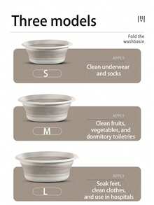 1/3件套便携式折叠洗脸盆，可作蔬菜盆、洗脚盆。易于清洁，轻便可折叠。适用于家庭、宿舍和户外露营。可用作露营水槽、洗衣盆、水桶、储水容器、果蔬清洗盆、清洁用品。加厚塑料折叠洗脚盆，返校必备。折叠洗脸盆，折叠洗脸盆套装。浴室装饰，秋季装饰，浴室配件，露营旅行必备品。 - 彩色 - 查看 8