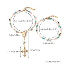 Handmade Beaded Bracelet With Diamond Eye And Cross Design, Maria Rosary Bracelet For Women - A - View 5