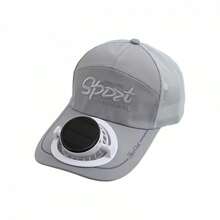 Breathable Baseball Cap Solar Powered Fan Hat Baseballs Hat For Men Women, USB Rechargeable Sun Protection Hat For Outdoor - Grey - View 6