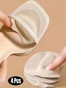 4Pcs (2 Pairs) Women's Sandal Forefoot Pads, 7.3*7.3Cm High Heels Non-Slip Foot Care Insole Stickers, Self-Adhesive Stickers Body Care In Shoes, Suitable For Travel, Sports, Outdoor, Thick And Versions Are Optional - 駱駝 - 查看 9