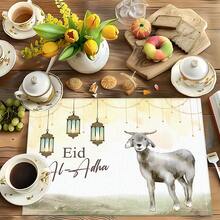 1 Stück/4 Stücke/6 Stücke Kamelmuster Leinen Tischsets, Eid Al-Adha Dekoration, Eid Al-Adha Geschenk, geeignet für Esszimmertisch, ganzjährige Dekoration, moderne waschbare Tischauflage, Raumdekoration, Tischsets, Untersetzer, Küchen-Esszimmertischmatten, Innen- und Außenparty-Dekoration, Heimdekoration, ideales Geschenk - Verschiedenfarbig - Übersicht 8