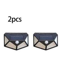 4-Side Solar Powered LED Wall Light, Solar Powered Emergency Light, Suitable For House, Garage, Outdoor, Park, Yard, Waterproof, Outdoor 4-Side Illumination Motion Sensor Light - Multicolor - View 18
