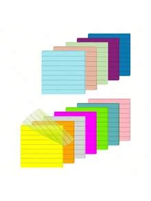 1200pcs Transparent Line Sticky Notes, 12 Packs Transparent Line Sticky Notes, Size 3x3 Inches, Aesthetic And Practical, Suitable For School And Office Supplies, Back To School Essential - 3in:3in - View 12
