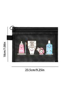 Túi đựng bàn chải đánh răng hoạt hình dễ thương - Túi đựng mỹ phẩm lưới "Đánh răng", Túi đựng dụng cụ chăm sóc răng miệng di động, Túi đựng mỹ phẩm lưới trong suốt - Nhiều màu - Xem 8