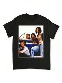 Men's & Women's 90s Movie Graphic T-Shirt - Set It Off Film Design, Breathable Round Neck Tee For Gym, Parties, Christmas Gifts|   Retro 90s Casual Wear For Teen & (Unisex Fit) - 黑色 - 查看 7
