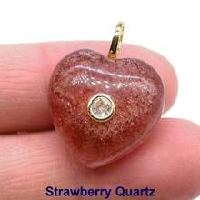 Colgantes de piedras naturales con forma de corazón de 20 mm con circonita, piedras naturales de amazonita, amatista, lapislázuli y ojo de tigre para hacer joyas, collares, pendientes y accesorios DIY - Piedra - Ver 12