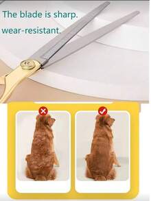 Set Gunting Perawatan Hewan Peliharaan Profesional 5 Buah, Gunting Pemangkas Bulu Anjing dan Kucing Emas untuk Tangan Kiri & Kanan, Gunting Lengkung & Lurus & Penipis, Kit Perawatan Ujung Bulat Baja Tahan Karat Tajam untuk Anjing Kecil dan Besar, Alat Perawatan Hewan - MultiWarna - View 7