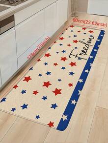 1pc Red White Blue Freedom Text American Country Style Kitchen Mat, Independence Day Carpet, Absorbent Oil-Proof Kitchen Floor Covering/Rug, Doormat, Entryway Mat, Front Door Mat, Long Hallway Carpet, Suitable For Party, Holiday, Gathering, Gift, Banquet - American-style Patriotic Decorative Paintings - View 17