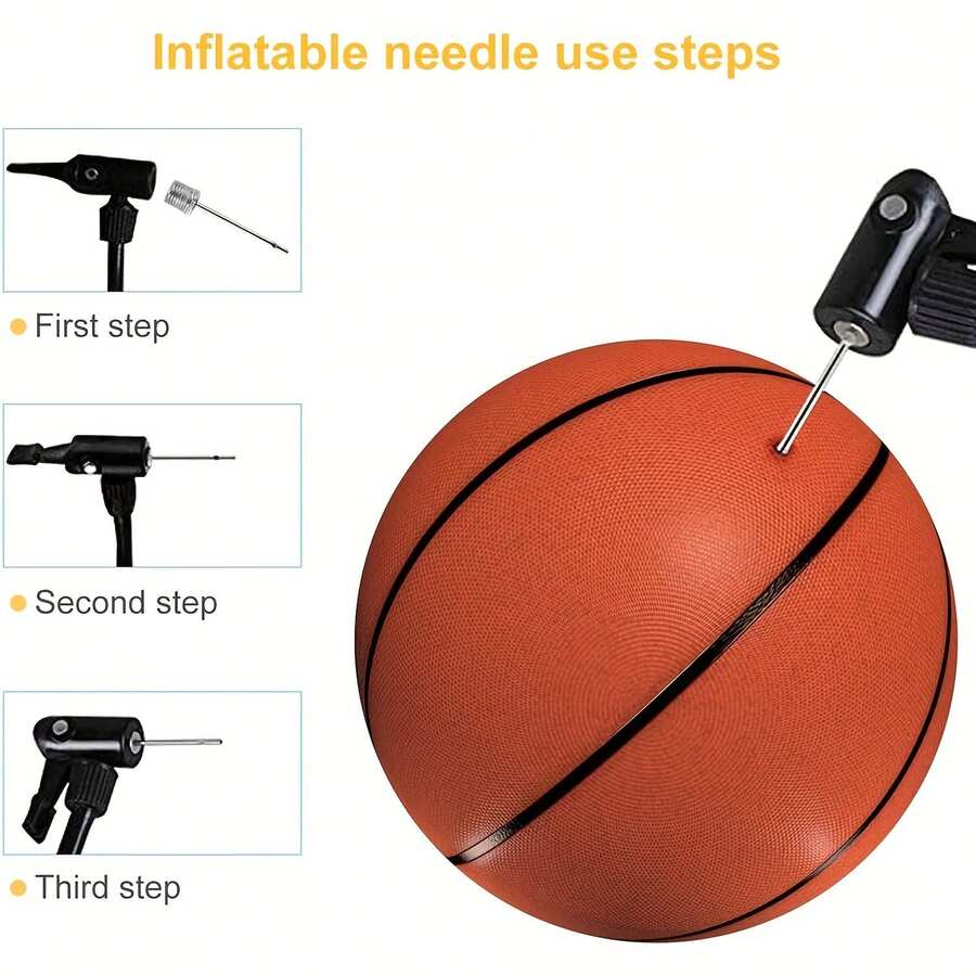 10pcs Inflation Needles, Suitable For Football, Basketball And Rugby Air Pump Parts, Stainless Steel Inflation Needle Set, Portable Air Pump, Essential For Basketball, Football, Volleyball Balls, Necessary For Gym, School Playground, Batteries Not Included - Multicolor - View 1