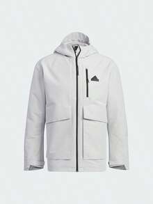 Adidas Men's Loose Thermal Lined Sports Jacket, Casual Versatile Hooded Jacket Outerwear IT3953, Autumn/Winter - Light Gray - View 1