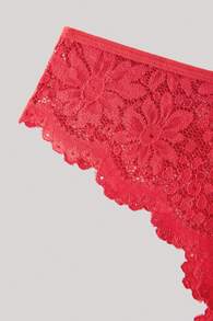 Hourtrue Của phụ nữ Liền mạch Ren Quần lót không đường may ( Tam giác ) Đồ lót - Màu Đỏ Sâu - Xem 3