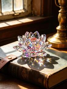 1pc Lotus Shaped Desktop Decor, Suitable For Home Decoration, Bedroom Best Gifts Birthday Graduation - Clear - View 9