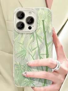 1个新款中国风绿色竹羽防摔全包手机壳，适用于 11/12/13/14/15/16/17/PROMAX - 綠色 - 查看 3