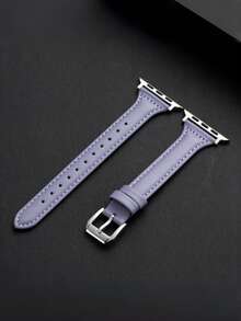 1条优雅紫色真皮表带，兼容 38mm、40mm、41mm、42mm、44mm、45mm、46mm、49mm，简约智能表带，经典时尚表带，优质手表配件，适用于 Ultra 11、10、9、8、7、SE3、6、5、4、3、2、1，时尚智能表带 - 紫色 - 查看 2