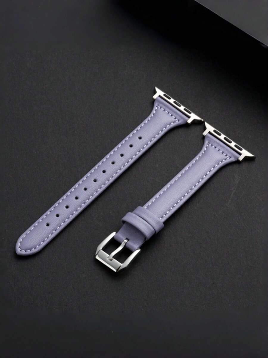 1条优雅紫色真皮表带，兼容 38mm、40mm、41mm、42mm、44mm、45mm、46mm、49mm，简约智能表带，经典时尚表带，优质手表配件，适用于 Ultra 11、10、9、8、7、SE3、6、5、4、3、2、1，时尚智能表带