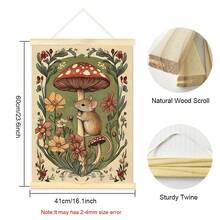 1 Framed/Unframed Warm Pastoral Plant Mushroom Mouse Children's Room Wall Art Canvas Poster Print, Minimalist Quirky Folk Art Aesthetic Decor, Suitable For Apartment, Living Room, Bedroom, Modern Home - Multicolor - View 14