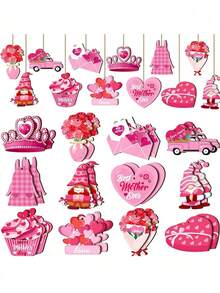 48/24pcs Mother's Day Wooden Hanging Ornaments, Mother's Day Pendants, Slice Tag Decorations, Wooden Mom Decor, Birthday Party Anniversary Family Tree Decor, Mother's Day Gifts - One Size Fits All - View 7