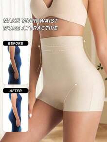 New Fashionable & Comfortable High Waist Shaping Seamless Tummy Control Panties, Butt Lifting Slimming Shorts For Women JYZD - Màu be - Xem 7