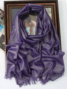 1件优雅女士四面印花锦缎围巾沙滩巾头巾 - 彩色 - 查看 13