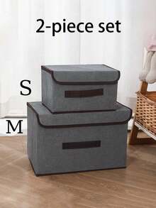 Scatola di stoccaggio pieghevole in tessuto ad alta capacità con coperchio antipolvere, organizer di stoccaggio con specifiche di dimensioni multiple, con maniglia integrata, disponibile in vari eleganti colori Morandi solidi, realizzato in morbido tessuto di lino premium con struttura stabile - Multicolore - Visualizzare 34