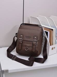 Túi đeo vai nam phong cách retro, túi đeo chéo, túi xách công sở thường ngày, túi tote bền chắc, túi tối giản phong cách thường ngày dành cho nam giới. - màu nâu - Xem 5